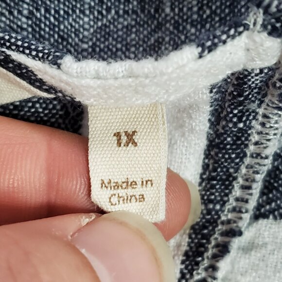 Soft Surroundings Women Cold Shoulder Sunset Tunic Size 1X Striped Beach Coastal - Picture 5 of 11